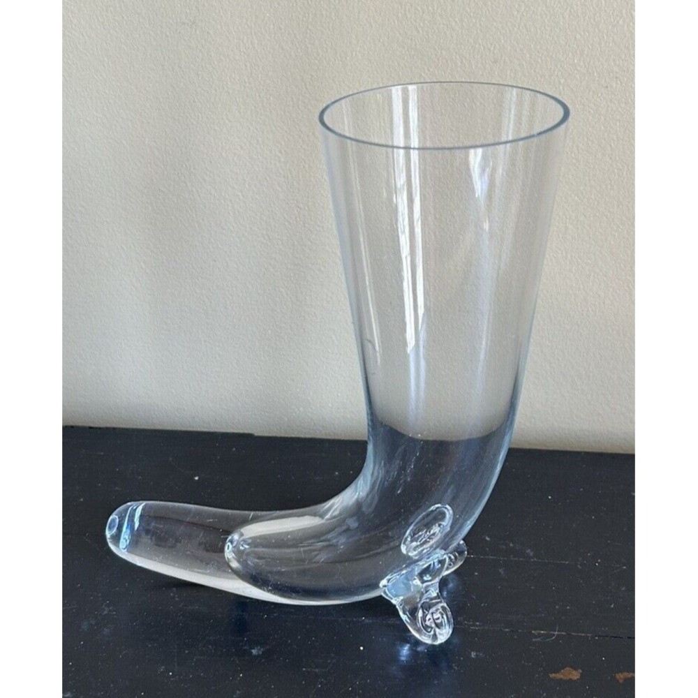 Vintage Svend Jensen Blown‎ Glass Horn of Plenty Cornucopia Vase/pilsner Glass